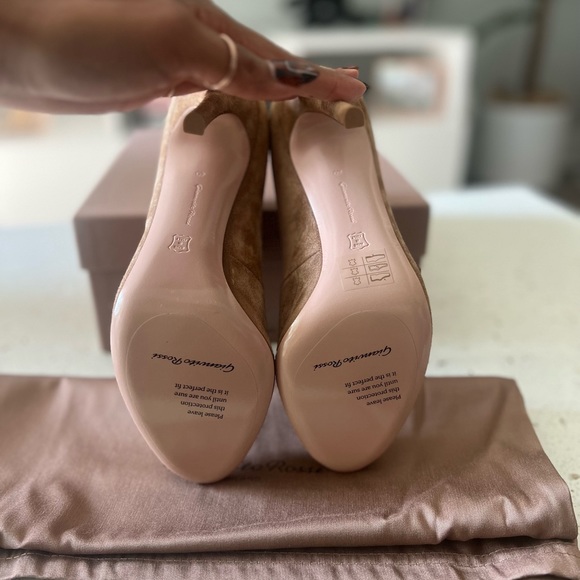 GIANVITO ROSSI Vamp 105mm Camel Suede Ankle Boots (Size 40) - Picture 7 of 9